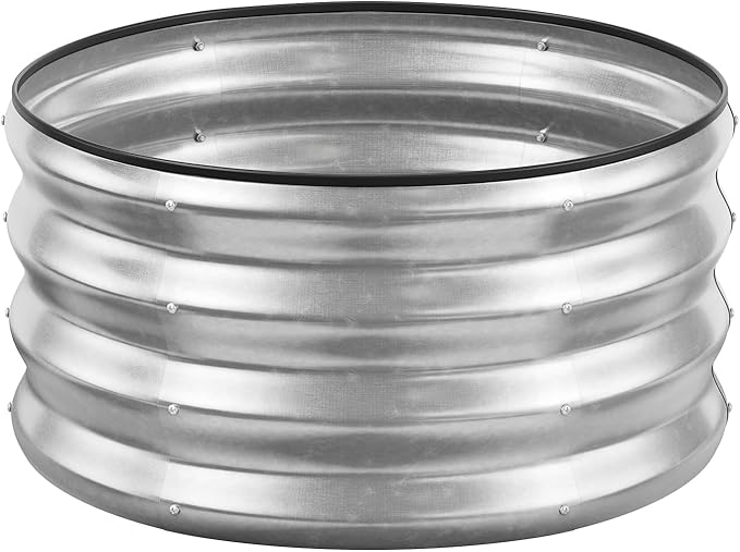 GreatBuddy 2x2x1 ft Round Galvanized Raised Garden Bed, Easy-Assembly Raised Bed by GreatBuddy