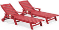 SERWALL Patio Chaise Lounge Chair Set of 2, Poly Lounge Chair by SERWALL