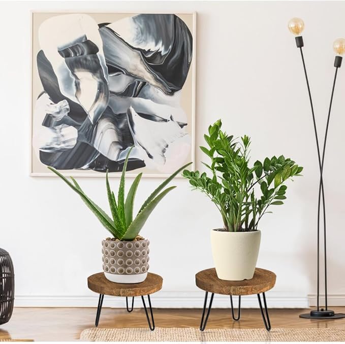 Plant Stand Indoor Outdoor, Wooden plant Stool, Mid Century Plant Stand - Image 6
