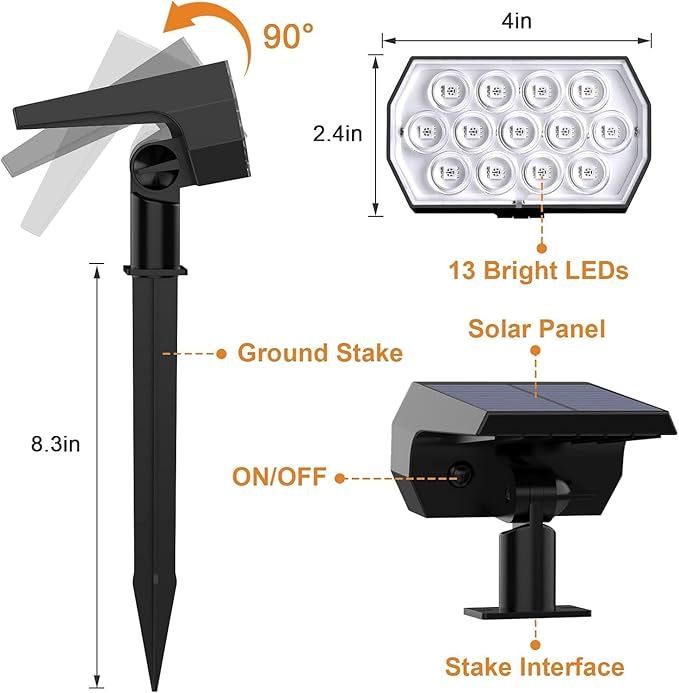 WELALO Solar Color Changing Spot Lights Outdoor, Waterproof Solar Halloween - Image 6