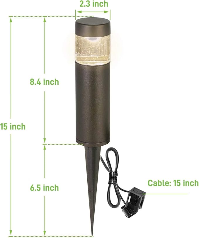 hykolity Low Voltage Landscape Lights, 3W 191LM 12V-24V LED Round Bollard Light - Image 4