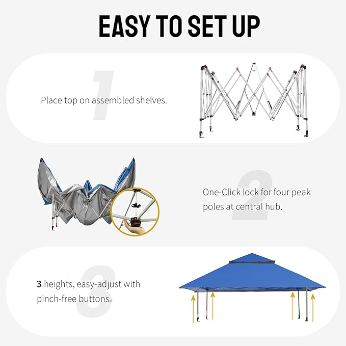 CROWN SHADES 13x13 Pop Up Gazebo, Canopy Tent, Gazebos on Clearance - Image 7