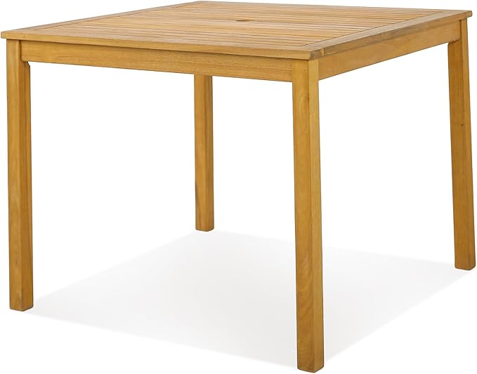 Tangkula 36" Square Outdoor Dining Table, Acacia Wood 4-Person Patio Dining - Image 9