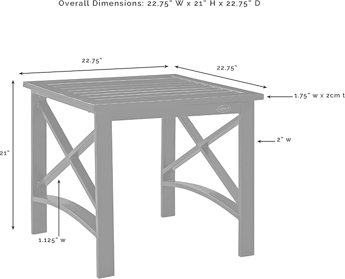 Crosley Furniture Kaplan Weather Resistant Metal Outdoor Side Table - Image 3