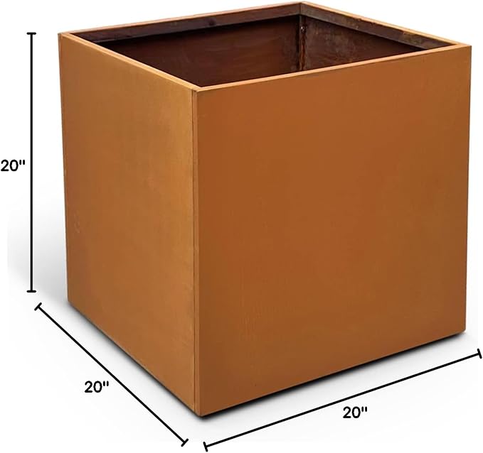 Corten Steel Planter Box Outdoor Planter Metal Square 20 Inch Large Steel - Image 9