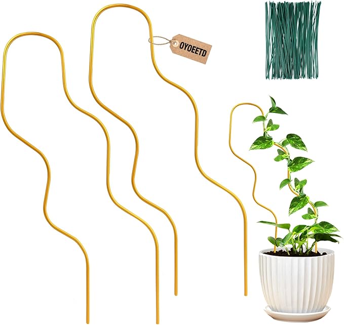 13.4 Inch Indoor Plant Trellis for Climbing Plants, Metal Trellis, Small Garden by OYOEETD