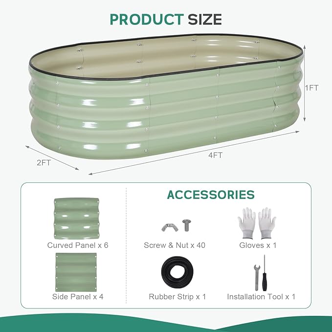 Galvanized Raised Garden Bed Outdoor - Image 2