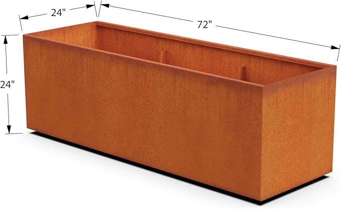 PLANTERCRAFT Corten Steel Planter Rectangle Outdoor Metal Garden Box Heavy Duty - Image 5