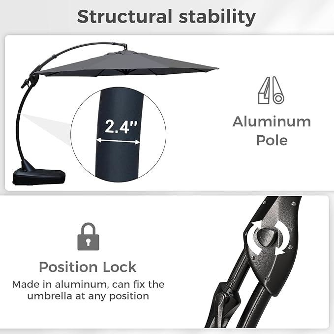 Grand patio 12 FT Sunbrella Cantilever Umbrella - Image 6