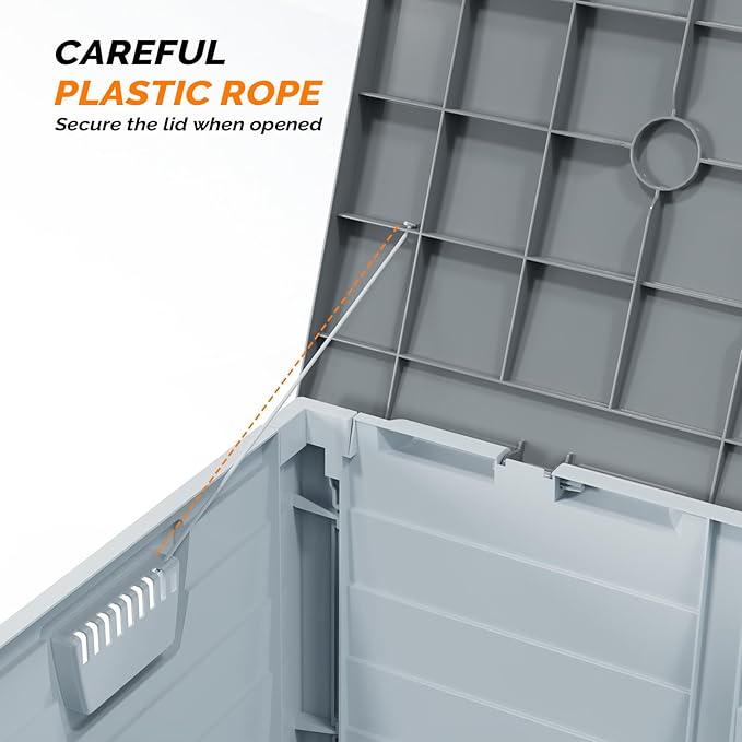 VINGLI 75 Gallon Collapsible Outdoor Storage Box, Simple-to-assemble Plastic - Image 7