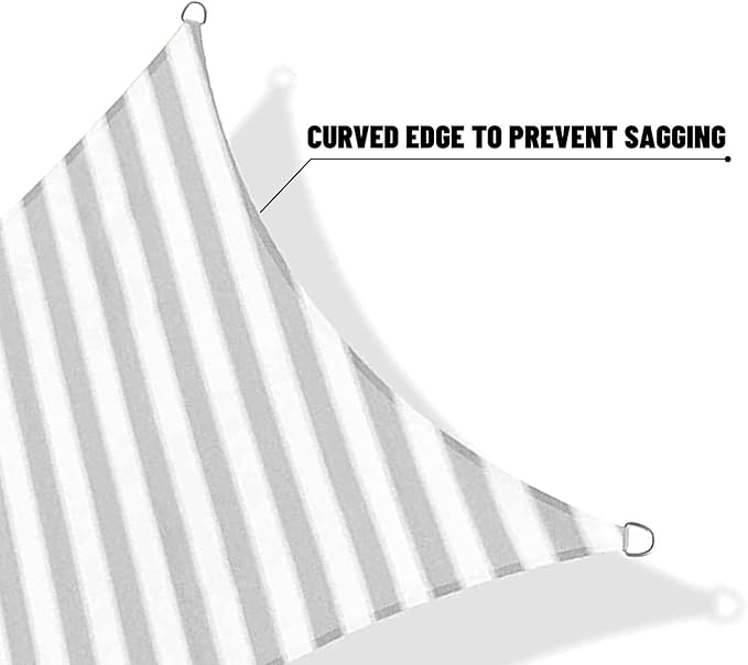 SUNNY GUARD Sun Shade Sail 8'x12' Rectangle Grey-White UV Block Sunshade - Image 7