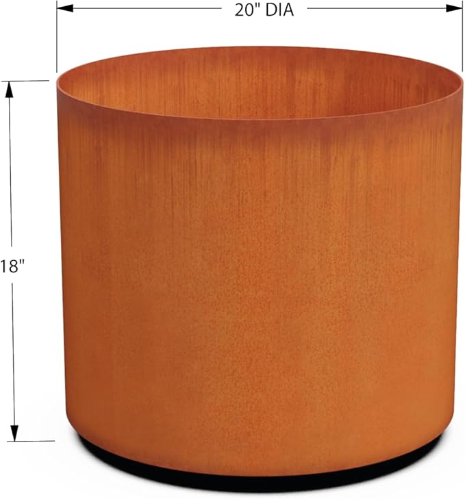 PLANTERCRAFT Corten Steel Metal Planter Box, Round Sizes, Modern Garden Steel - Image 5