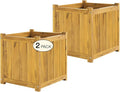 Idzo Set of 2 Acacia Wood Flower Planters by Idzo