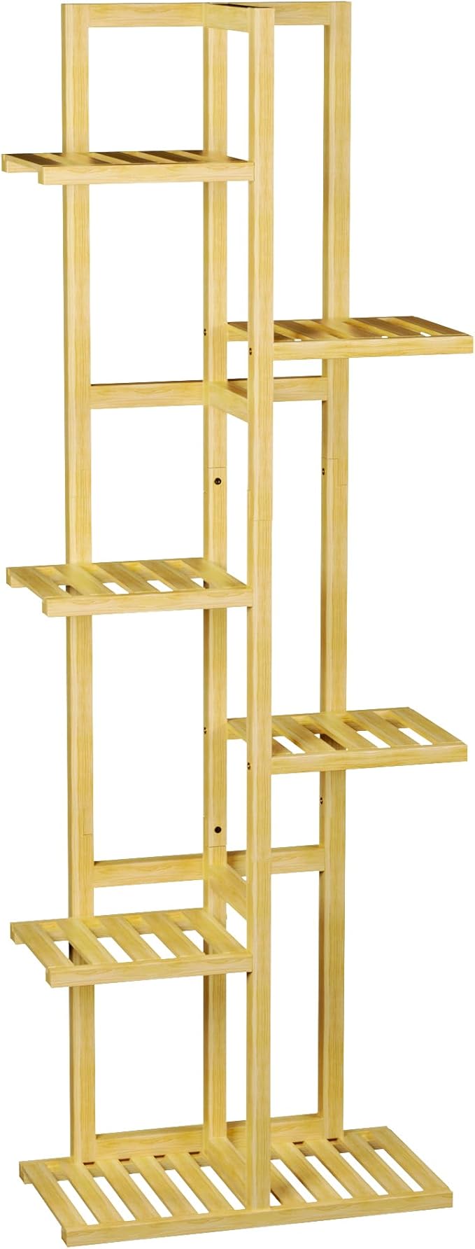 6 Tier Bamboo Plant Stand Indoor, Wood Tall Flower Holder Corner Tiered Plant - Image 7