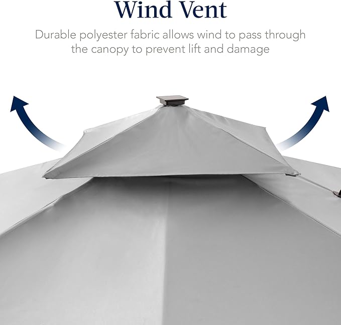 Best Choice Products 9x12ft LED Cantilever Patio Umbrella w/Base Included & - Image 7