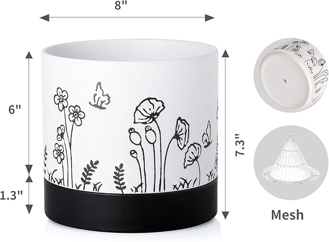 Nihow Ceramic Plant Pot: 6 Inch Planter - Image 2