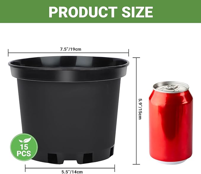 GREANER Nursery Pots, 1 Gallon Durable Flower Pots - Image 2