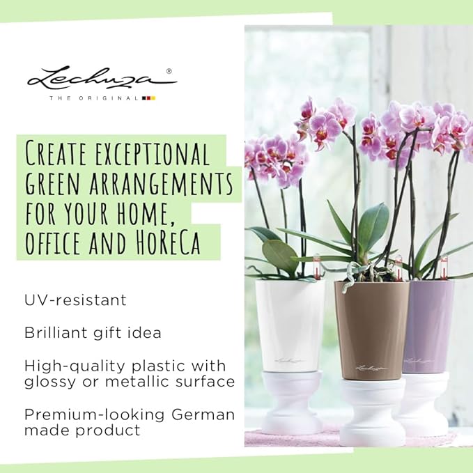 Lechuza MINI-DELTINI Charcoal Metallic, Self-Watering Small Indoor Planter - Image 5
