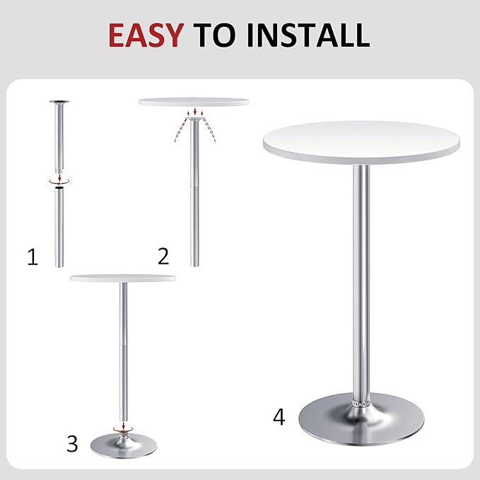 Furmax Bistro Pub Table Round Bar Height Cocktail Table - Image 6
