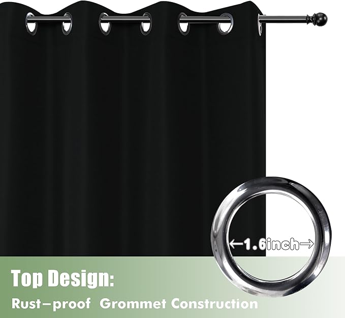 HolidayIdeas Outdoor Curtains for Patio Waterproof, 6 Panels - Image 4