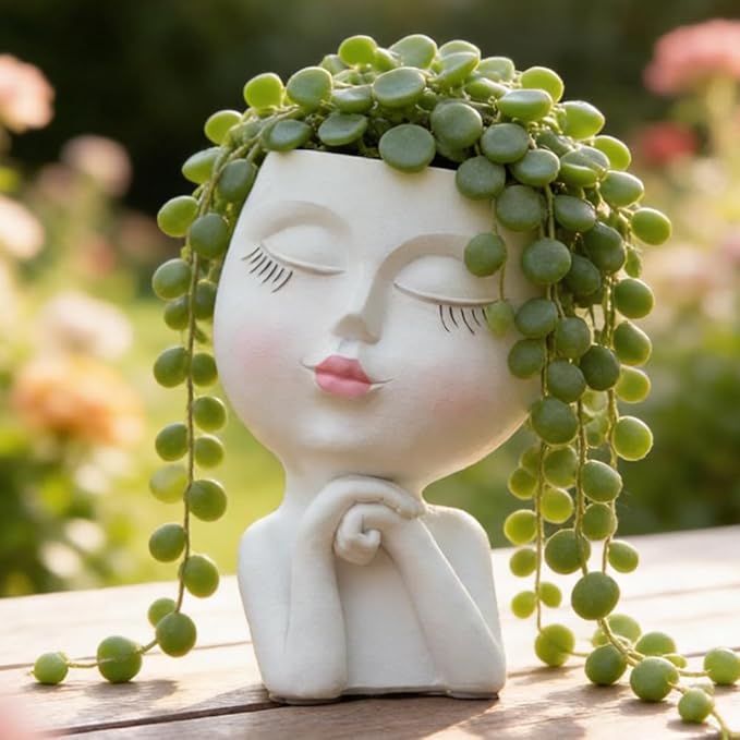 Face Planter, Head Planter, Plant Pots Indoor, Plant Pot by LovTocTic