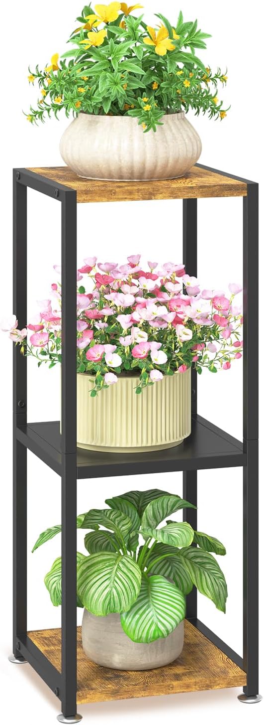 LASZOLA Black 3 Tiered Wood Plant Stand Indoor by LASZOLA