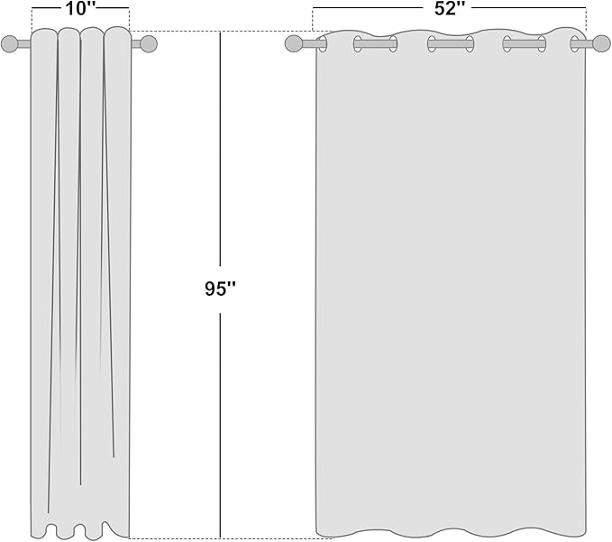 NICETOWN White Room Darkening Curtain 95 inches Long - Image 2