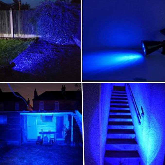 T-SUN Blue Solar Spotlights, Outdoor Waterproof Auto ON/Off Adjustable Garden - Image 4