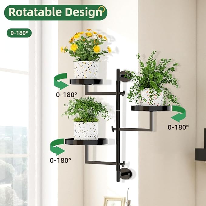 Window Plant Shelves Plant Shelf Indoor Metal Plant Stand Rotating Window Shelf - Image 2