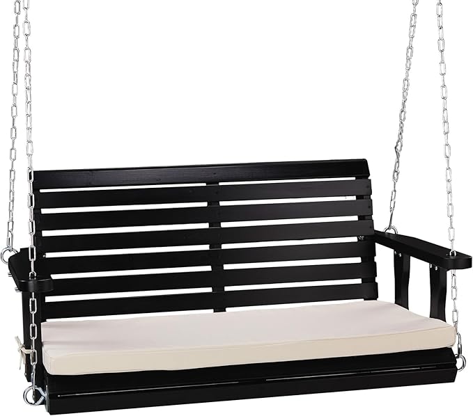 VINGLI Outdoor 4 FT Porch Swing, Heavy Duty 880 LBS Wooden Patio Swings by VINGLI