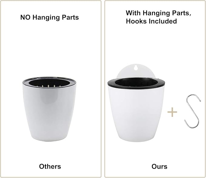 Homend 7 Pack Self Watering Hanging Planters, L Size, Suitable - Image 4