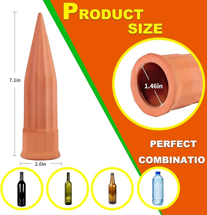 Plant Self-Watering Stakes-15 Pack Terracotta Automatic Plant Waterer Devices - Image 3
