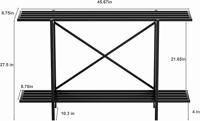Zhongma 2 Tier Metal Sturdy Heavy Plant Stand, Narrow Plant Stand Indoor and - Image 5