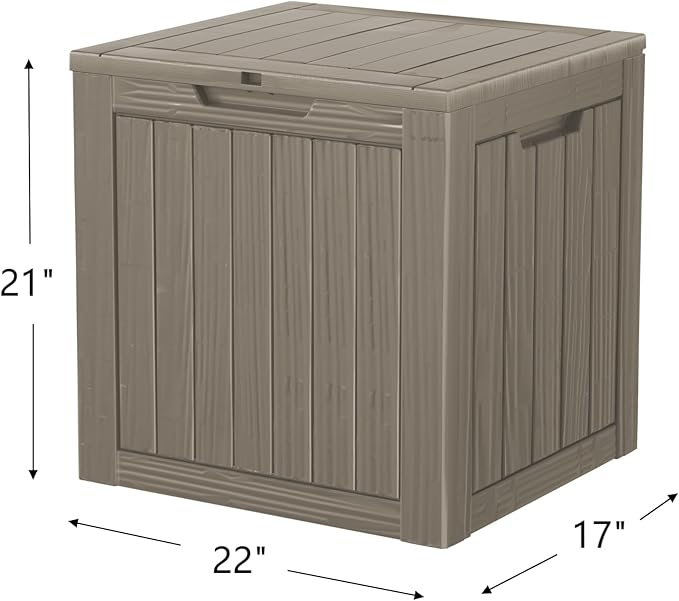 TARKARI 35 Gallon Lockable Resin Deck Box, Waterproof & UV-Resistant Outdoor - Image 2