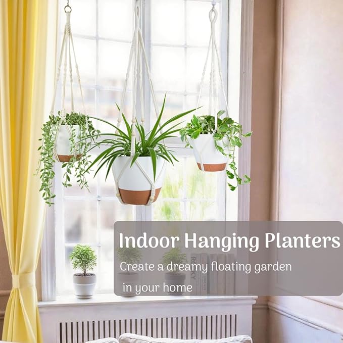 Set of 3 Hanging Planters for Indoor Plants - Image 2