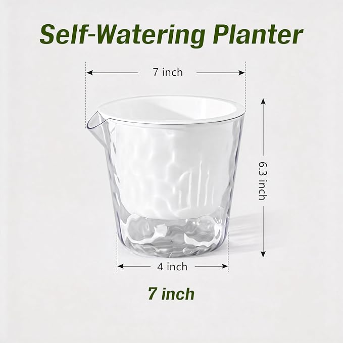 InmeRun Plant Pots Indoor Plastic Flower Pots Outdoor 7 inch Set of 4 Pack - Image 7