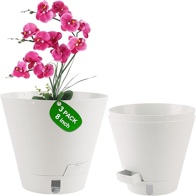 Self-Watering-Pots-for-Indoor-Plants, 8 Inch Flower Pots by Pottiffe