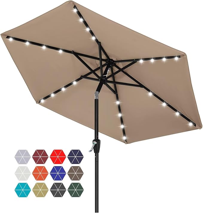 ABCCANOPY Durable Solar Led Patio Umbrellas by ABCCANOPY