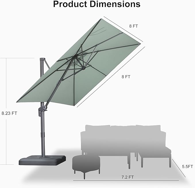 PURPLE LEAF 8 FT Outdoor Umbrella - Image 9