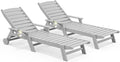 SERWALL Patio Chaise Lounge Chair Set of 2, Poly Lounge Chair by SERWALL