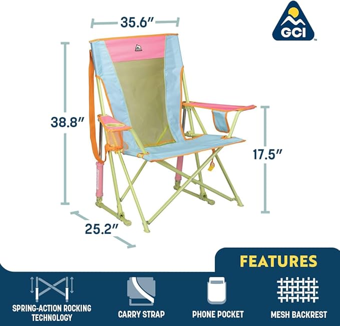 GCI Outdoor Comfort Pro Rocker Camping Chair | Portable Folding Rocking Chair - Image 2