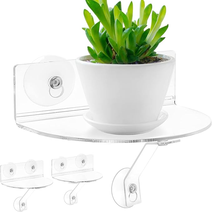 2-Pack Acrylic Window Plant Shelves by Skewo