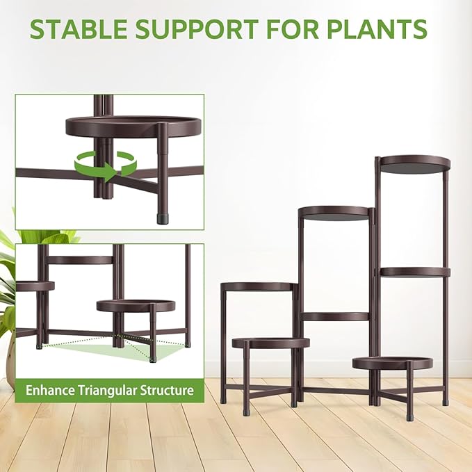 iDavosic.ly 7 Tier Large Plant Stand Indoor, 10 Inch Wide Tall Corner Metal - Image 6