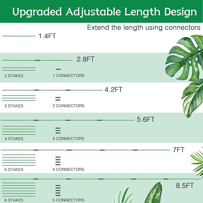 Garden Stakes 17Inch 40Pack, DIY Tall Plant Support Stakes of 4Ft, HAINANSTRY - Image 3