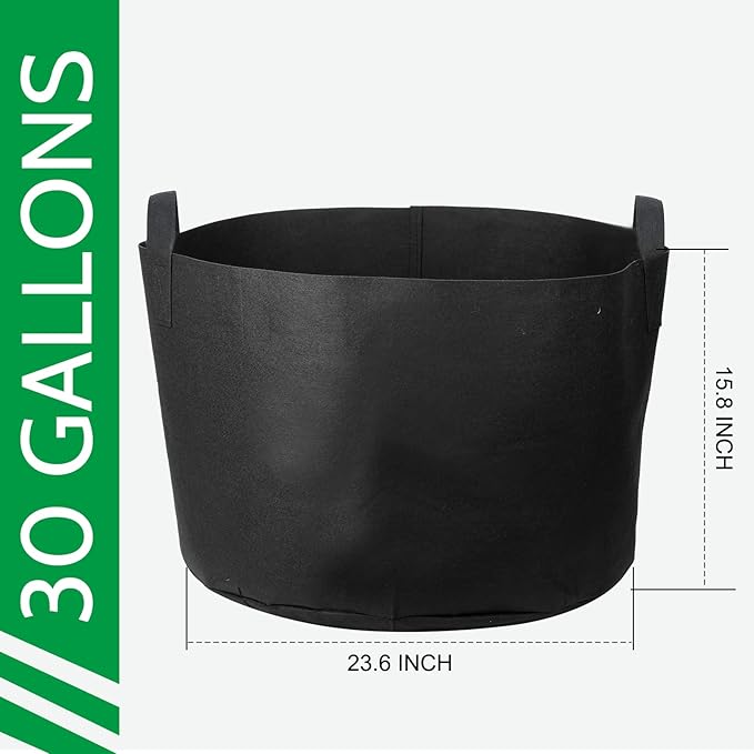 JERIA 12-Pack 30 Gallon Grow Bags, 300G Thickened Nonwoven Garden Pots - Image 2