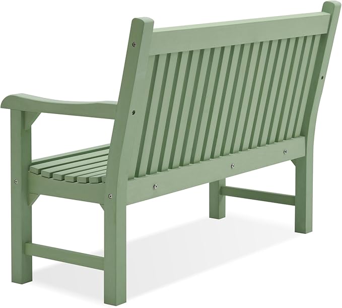 Psilvam Garden Bench, 2-Person Poly Lumber Patio Bench, All-Weather Outdoor - Image 3
