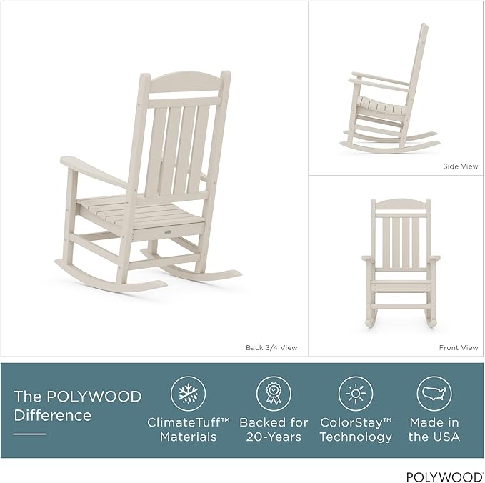POLYWOOD Presidential Rocking Chair in Sand - Image 3
