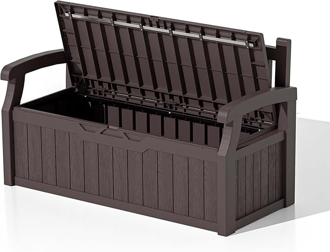 Patiowell 75 Gallon Plastic Storage Bench, Water-Resistant Deck Box - Image 7