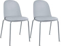 2xhome Set of 2 Modern Stackable Armless Dining Chairs, Plastic Shell Seat by 2xhome