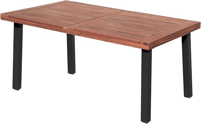 Flamaker Dining Table for 6 FSC Acacia Wood Indoor Outdoor Home Kitchen Table - Image 7